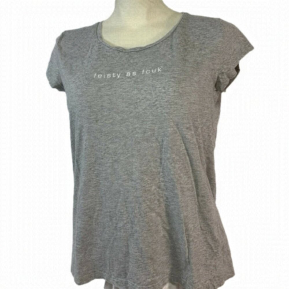 French Connection FCUK “Fiesty as Fcuk” Gray T-Shirt